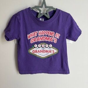 Novelty Kid's T-Shirt Y2K What Happens At Grandma's Vegas Saying Funny 18M Girl